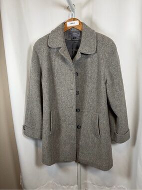 Bromley Collection Petite Women’s 10P Gray Wool Blend Button Front Coat Jacket